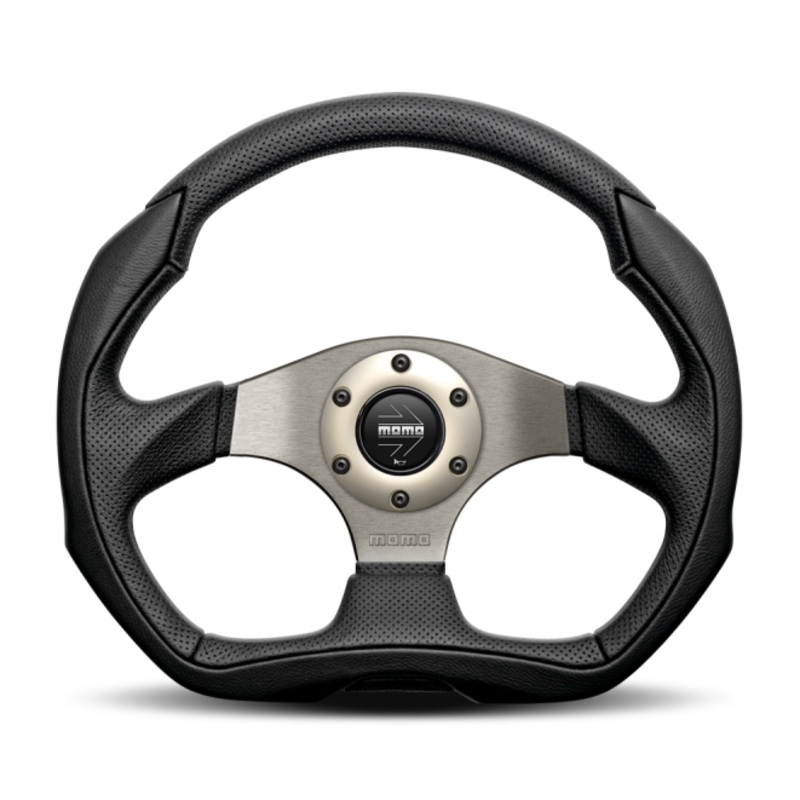 Momo Eagle Steering Wheel 350 mm - Black Leather/Anth Spokes